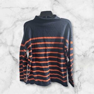 NWT Madewell women's sweater size XS  mock neck long sleeve‎ knit blue striped